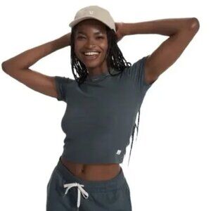 Vuori Pose Fitted Tshirt Blue Green XS